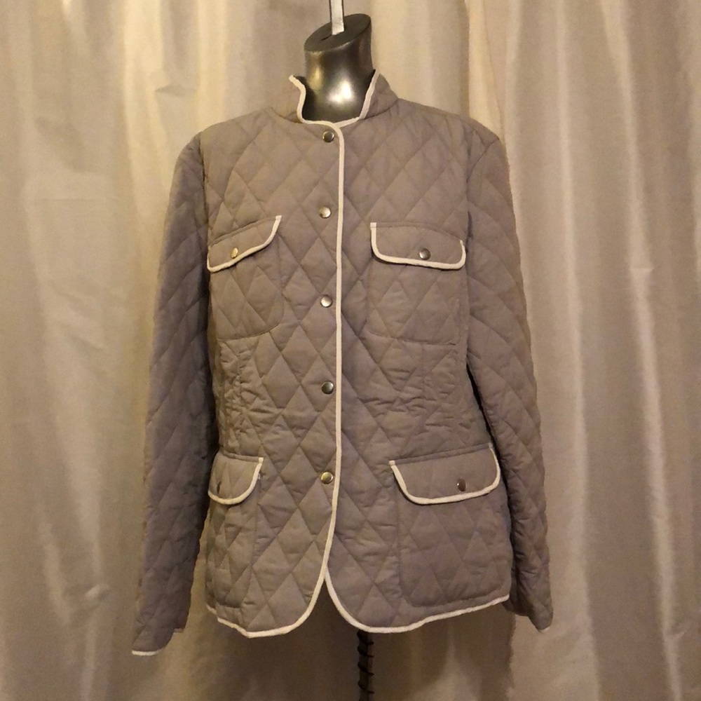Ashley Stewart gray quilted jacket, size 18/20.